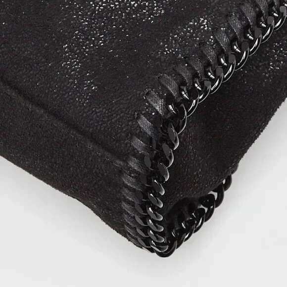 Stella McCartney Black Shaggy Dear Faux Leather Mini Falabella Bag